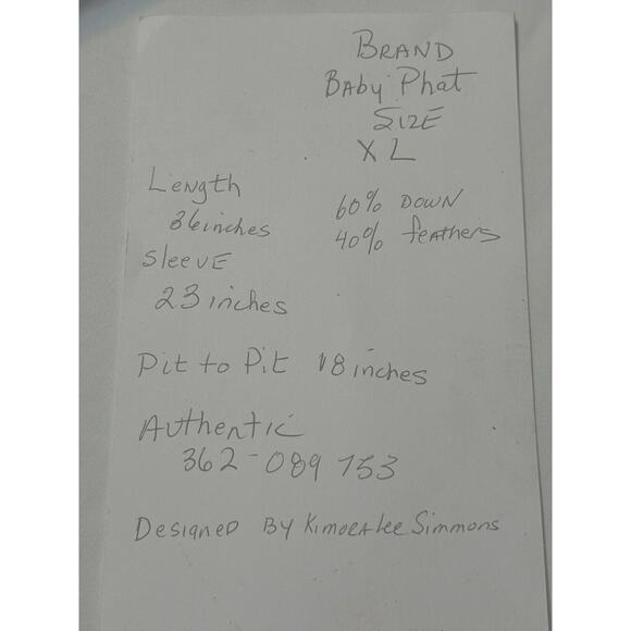 Baby Phat Womens XL Winter Long Puffer Coat Vintage Y2K Street Wear Designer - Picture 15 of 15